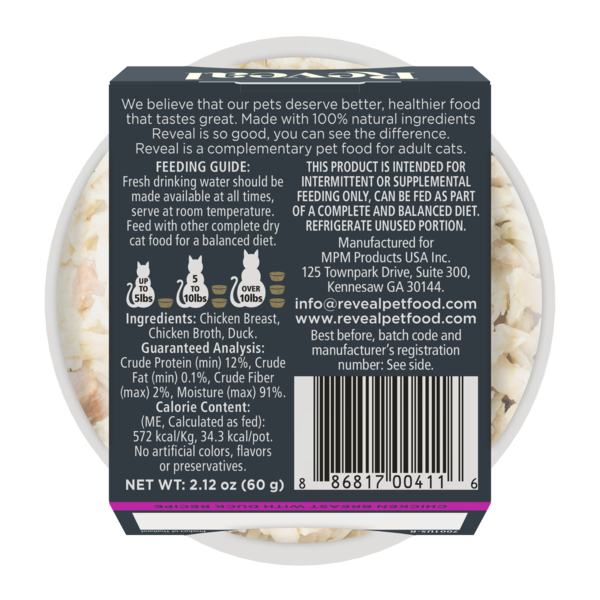 Reveal Natural Wet Cat Food, Chicken with Duck in Broth