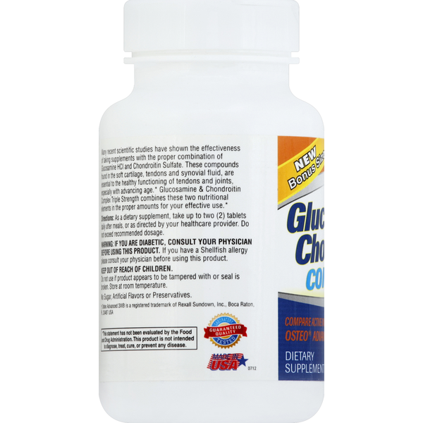 21ST Century Glucosamine Chondroitin Complex, Plus MSM, Advanced Triple Strength, Tablets, Bonus Size