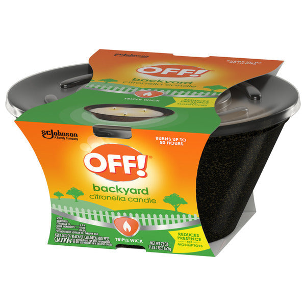 Off!® Triple Wick Scented Citronella Candle Bucket, Outdoor Candle