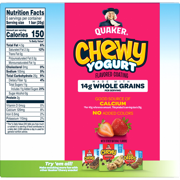Quaker Chewy Yogurt Granola Bars, Strawberry - Pack