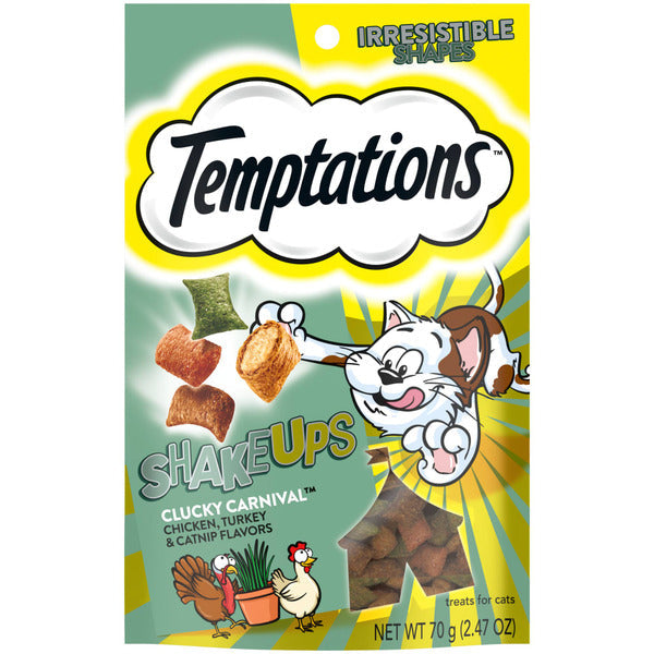 TEMPTATIONS Shakeups Crunchy and Soft Cat Treats, Clucky Carnival Flavor