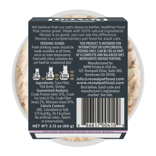 Reveal Natural Wet Cat Food, Tuna with Shrimp in Broth