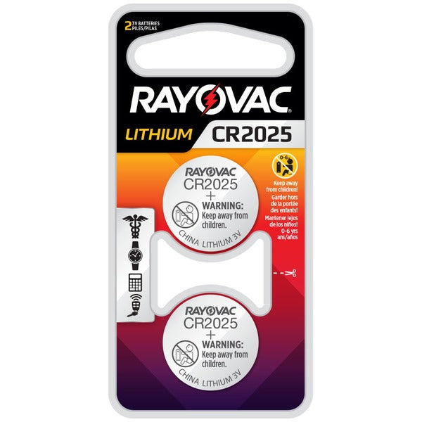 RAYOVAC Lithium Coin Cell Batteries Size 2025 3V