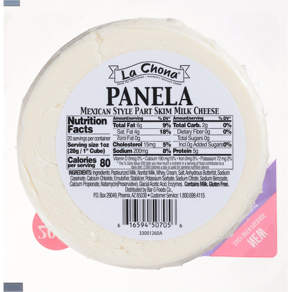 La Chona Panela Mexican Style Part Skim Milk Cheese