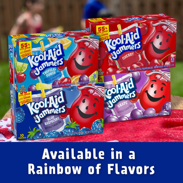 Kool-Aid Jammers Blue Raspberry Flavored Kids 0% Juice Drink Pouches
