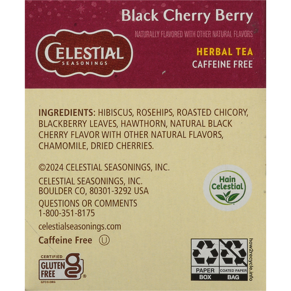 Celestial Seasonings Black Cherry Berry, Caffeine-Free Herbal Tea