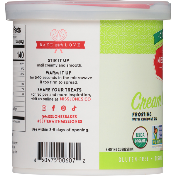 Miss Jones Baking Co. Organic Cream Cheese Frosting