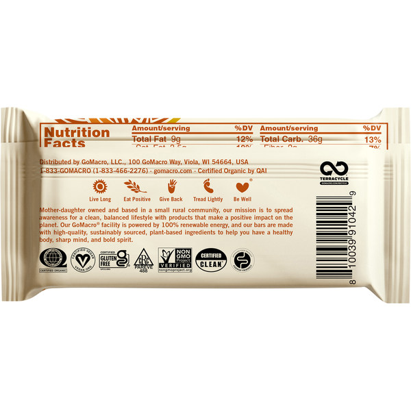 GoMacro Salted Caramel + Chocolate Chips MacroBar