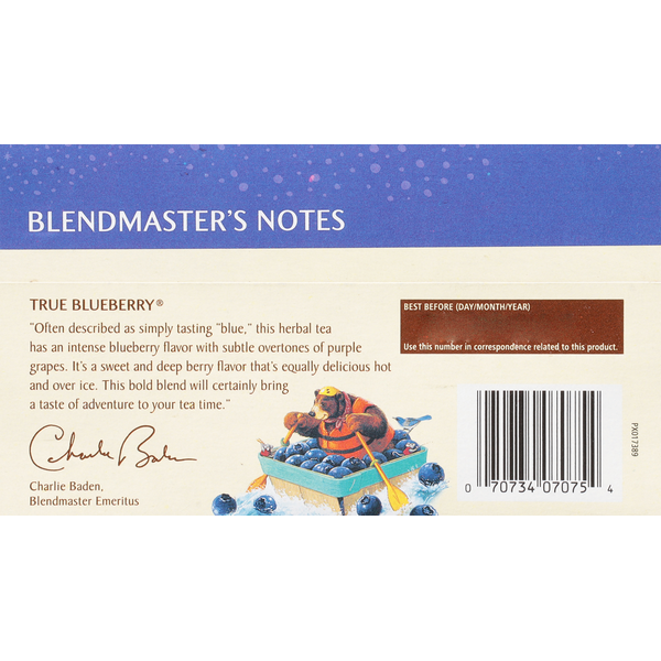 Celestial Seasonings Herbal Tea, Caffeine Free, True Blueberry