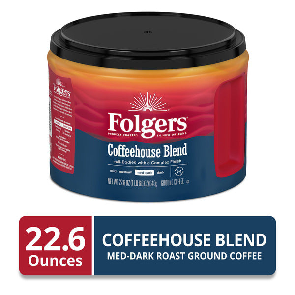 Folgers Coffeehouse Blend Ground Coffee, Medium-Dark Roast