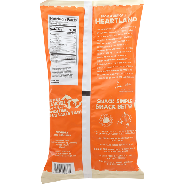 Great Lakes Potato Chip Co. Kettle Cooked Wisconsin Cheddar & Sea Salt Style Potato Chips