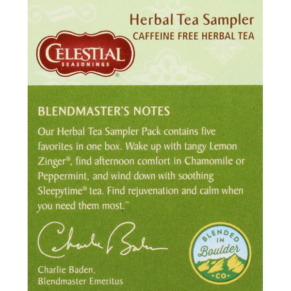 Celestial Seasonings Herbal Tea Sampler, 5 Flavors, Caffeine Free, Tea Bags