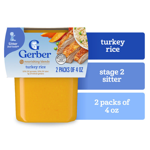 Gerber Nutritious Dinner Turkey & Rice Baby Food 2nd Foods