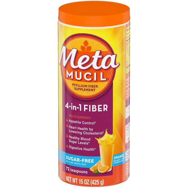 Metamucil Multi-Health Psyllium Fiber Supplement, Sugar-Free Powder