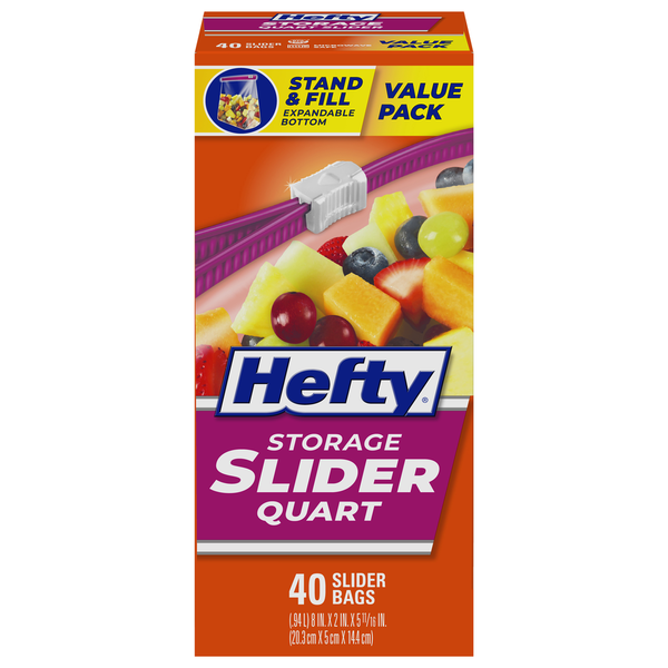 Hefty Quart Storage Slider Bags Value Pack