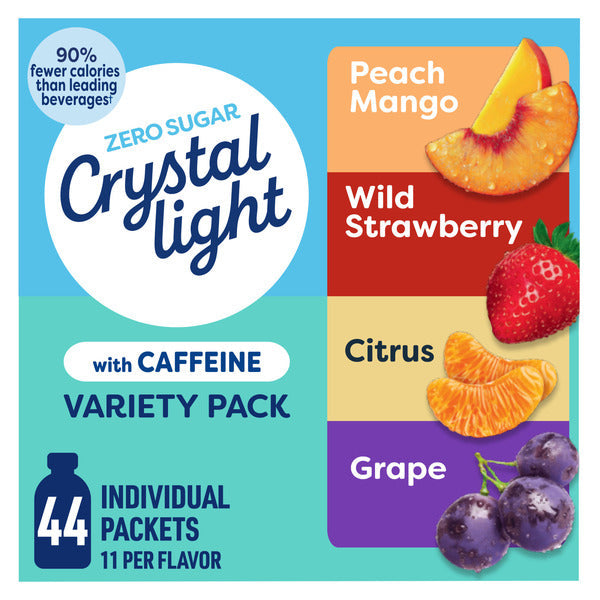 Crystal Light Energizing Variety Pack, Peach Mango, Wild Strawberry, Citrus & Grape Assortment