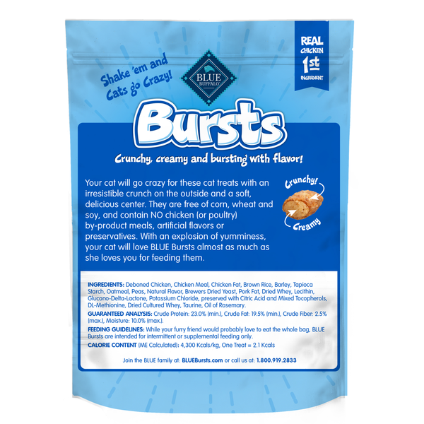 Blue Buffalo Bursts Crunchy Cat Treats, Chicken
