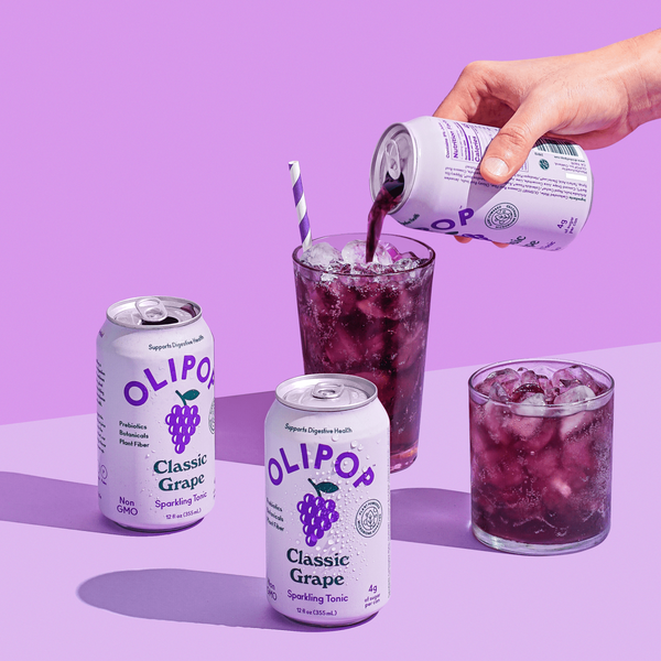 OLIPOP Prebiotic Soda, Classic Grape, Shelf Stable