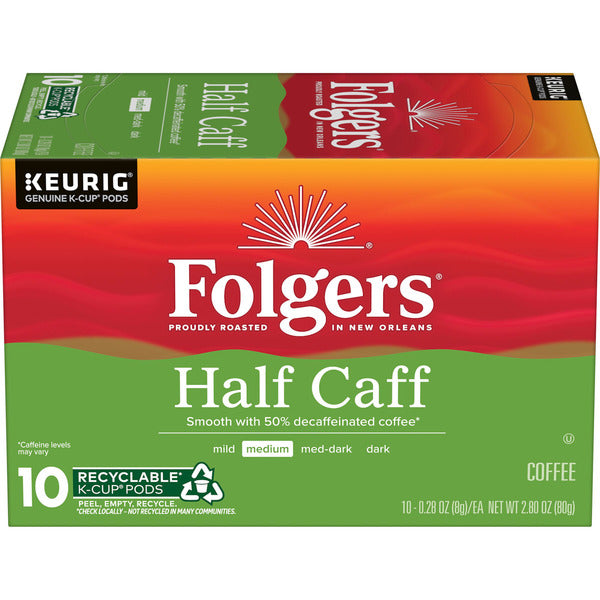 Folgers Half Caff Medium Roast Coffee, Keurig K-Cup Pods