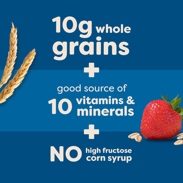 Kellogg’s Nutri-Grain Strawberry Breakfast Bars, Made with 10g Whole Grains, Value Pack, 16 Count