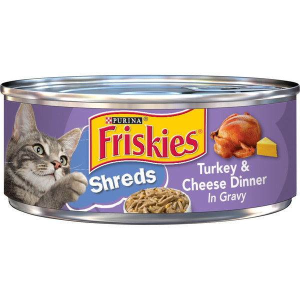 Purina Friskies Gravy Wet Cat Food, Shreds Turkey & Cheese Dinner