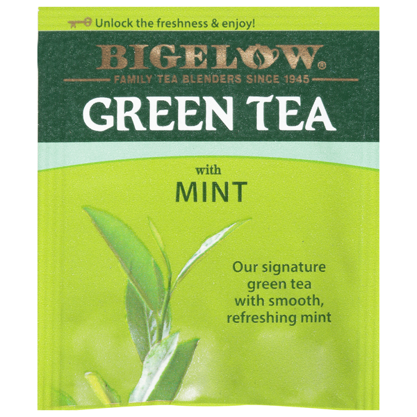 Bigelow Green Tea with Mint 20 TB, 20 individually wrapped tea bags