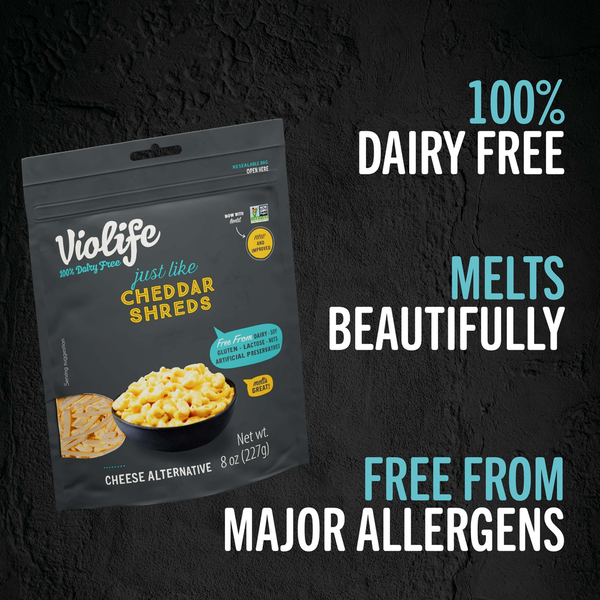 Violife Just Like Cheddar Shreds Shredded Cheese, Dairy-Free Vegan