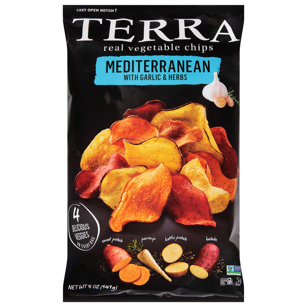 TERRA Vegetable Chips, Real, Mediterranean with Garlic & Herbs