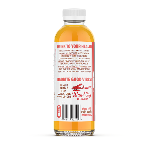 Island City Kombucha Organic, Strawberry Kombucha