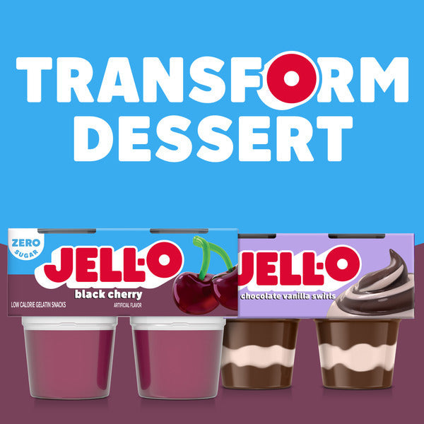 Jell-O Black Cherry Sugar Free Refrigerated Gelatin