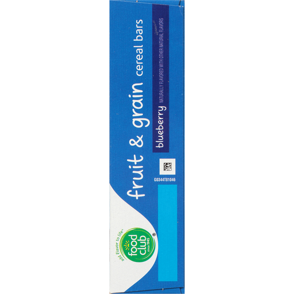 Food Club Cereal Bars, Fruit & Grain, Blueberry