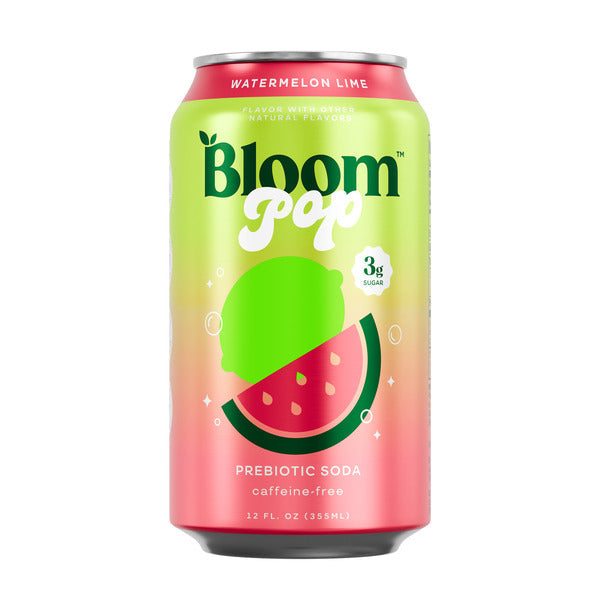 Bloom Pop Watermelon Lime Prebiotic Soda