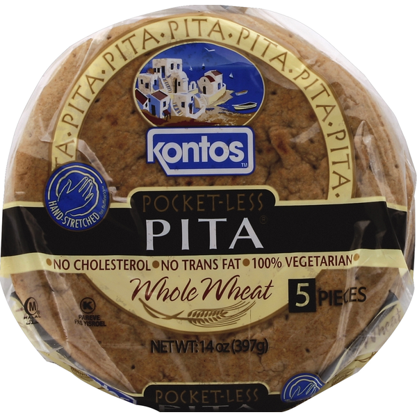 Kontos Pita, Pocket-Less, Whole Wheat