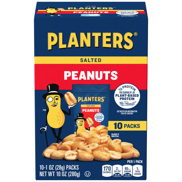 Planters Salted Peanuts 10-Pack, .62 LB
