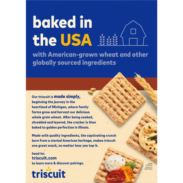 TRISCUIT Roasted Garlic Whole Grain Wheat Crackers, Lunch Snacks, Family Size 12.5 oz