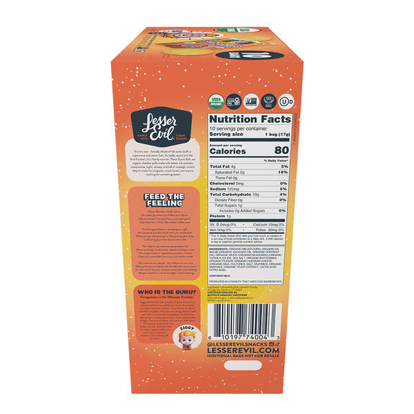 LesserEvil Space Balls, Snack Pack Box, Real Cheese DestGlow