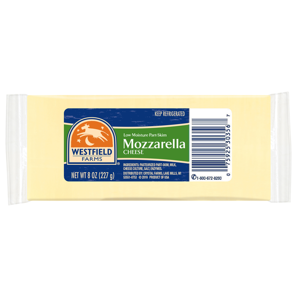 Westfield Farms Cheese, Part-Skim, Low-Moisture, Mozzarella