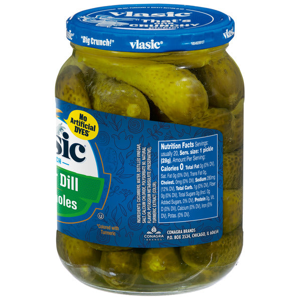 Vlasic Kosher Dill Baby Whole Pickles, Keto Friendly