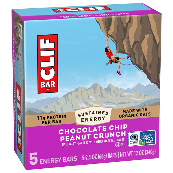 CLIF BAR Energy Protein Bars, Chocolate Chip Peanut Crunch, Non-Gmo 12 oz