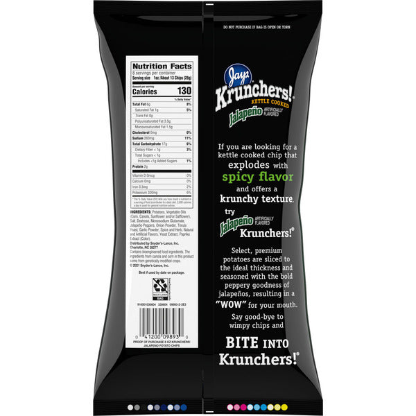 Krunchers Kettle Cooked Potato Chips Jalapeno