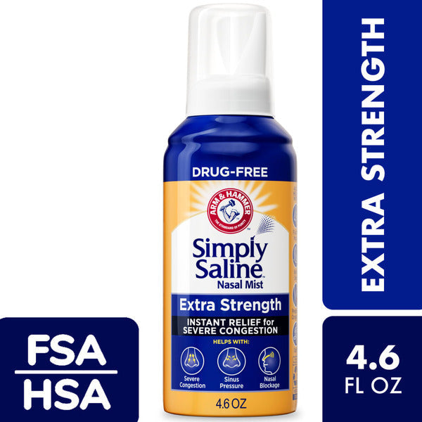 Arm & Hammer Simply Saline Extra Strength Nasal Mist- Instant Relief For Severe Congestion- One Bottle