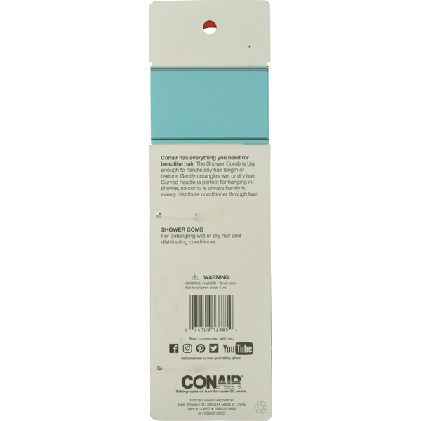 Conair Shower Comb, Detangle & Smooth