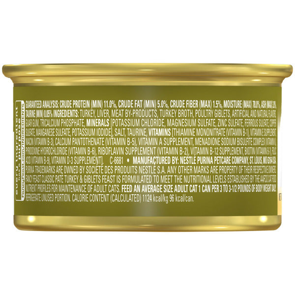 Purina Fancy Feast Turkey & Giblets Feast Classic Paté Wet Cat Food