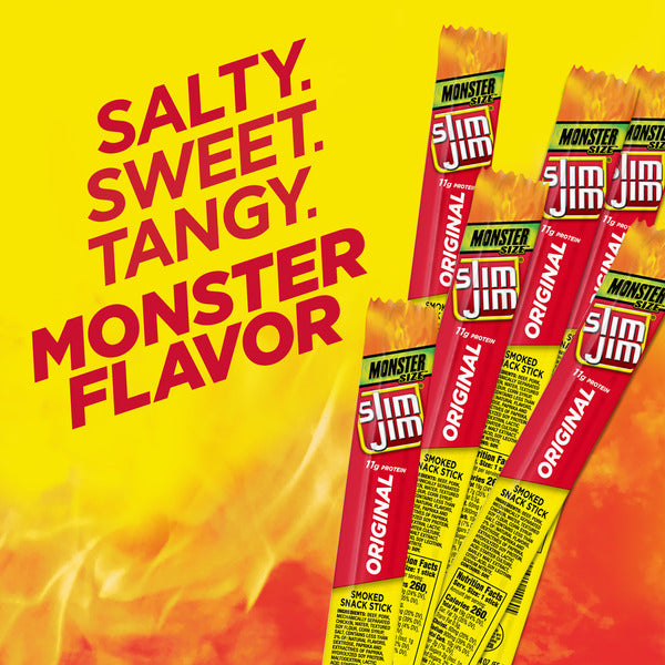 Slim Jim Monster Smoked Meat Sticks, Original Flavor