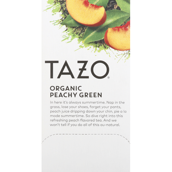 TAZO Tea Green Tea, Organic, Peachy Green Flavored, Bags