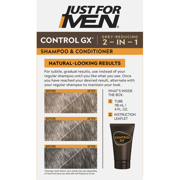 Just For Men Haircolour Shampoo and Conditioner, Grey Reducing, 2 in 1