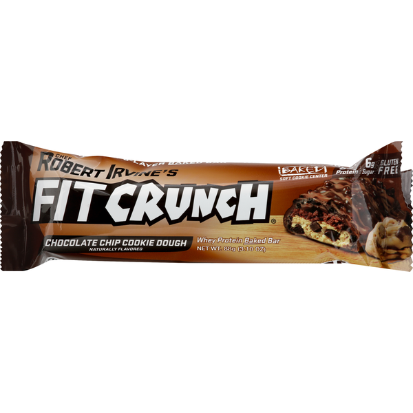 FITCRUNCH Protein Bar, Whey, Chocolate Chip Cookie Dough, Baked