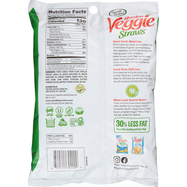 Sensible Portions Garden Veggie Straws Sea Salt