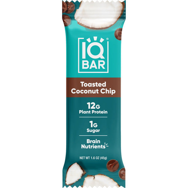 IQBAR Toasted Coconut Chip Vegan Protein Bars, No Sugar Added