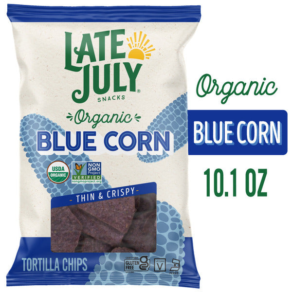 LATE JULY Snacks Restaurant Style Blue Corn Tortilla Chips